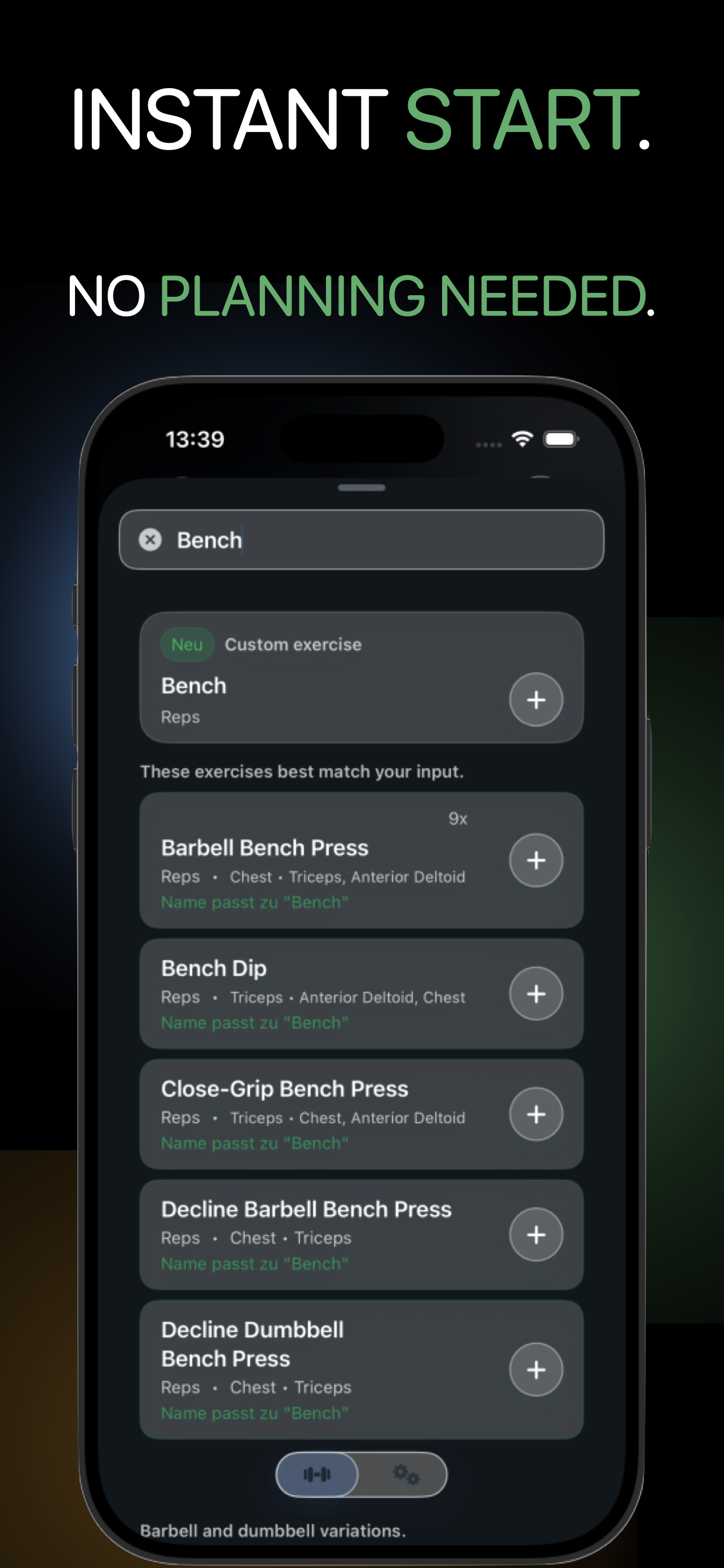 Trackix App Store screenshot: Instant Start