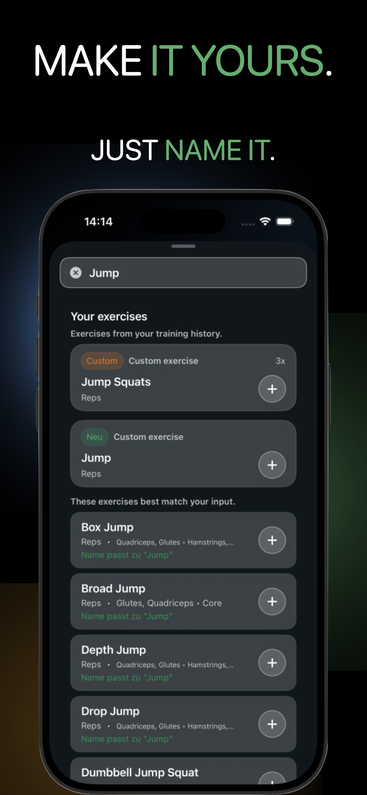 Trackix App Store screenshot: Workout history