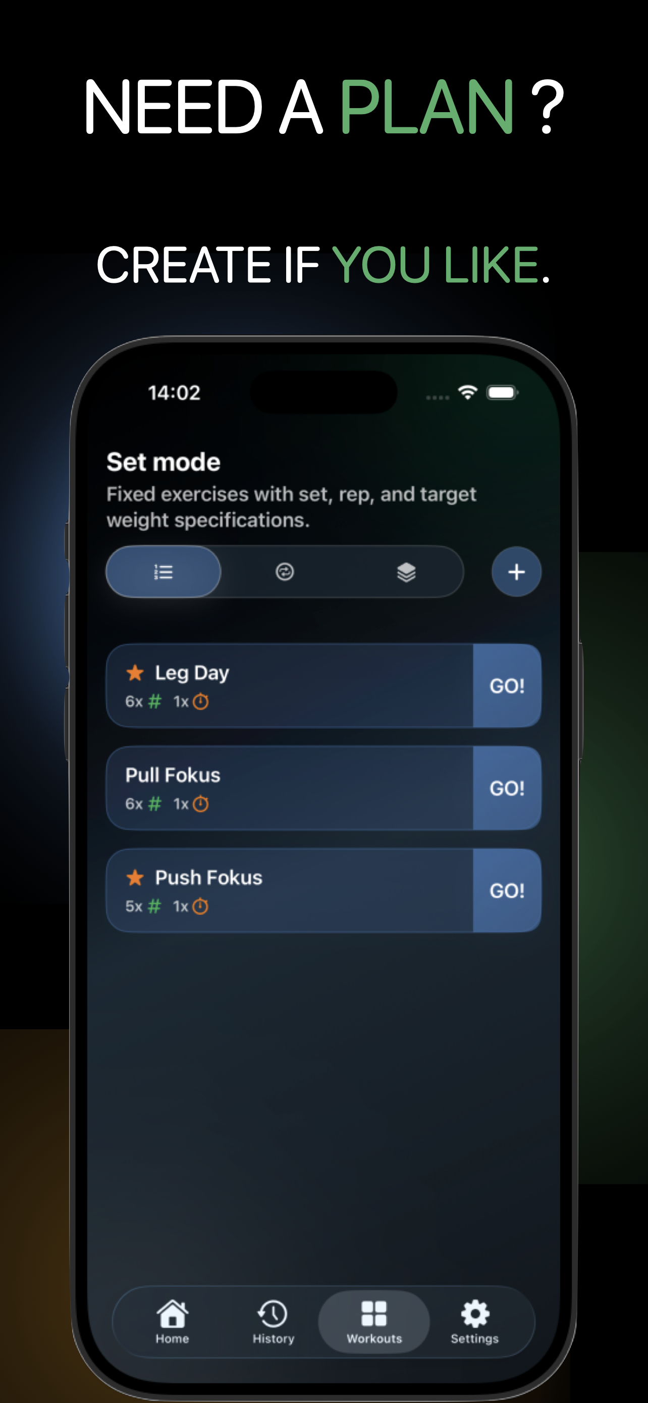 Trackix App Store screenshot: Circuits and intervals